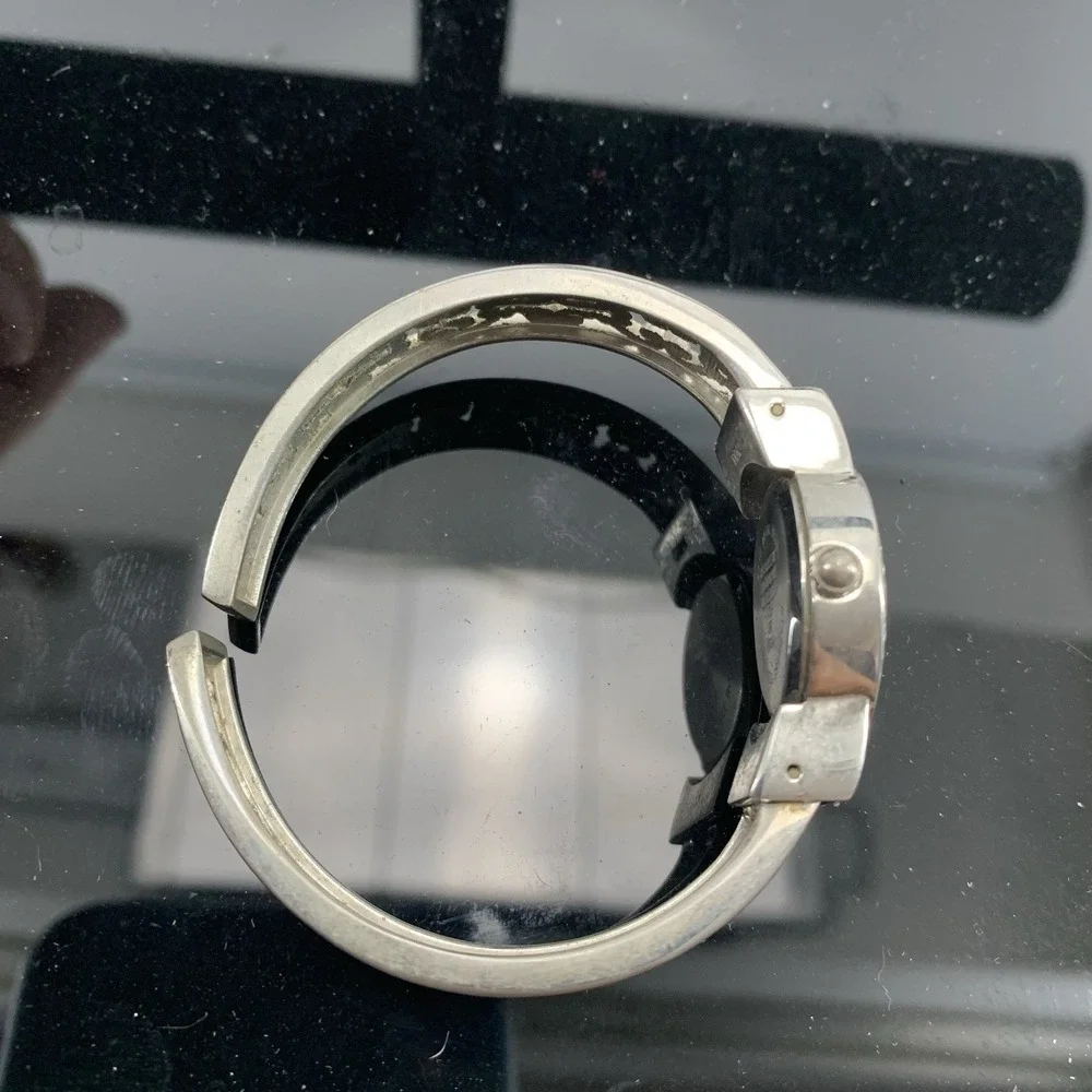 MZ Berger Watch Bangle‎ Women 22mm Silver Tone Stainless Steel Needs Battery